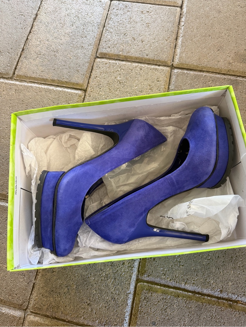 BCBGeneration Royal Blue Suede Platform Stiletto Pumps